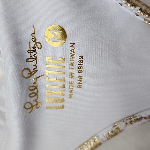 Lilly Pulitzer Luxletic gold and white sports bra - Picture 3 of 3